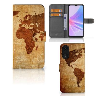 OPPO A78 5G | A58 5G | Flip Cover | Wereldkaart