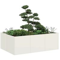 VidaXL Plantenbak 120x80x40 cm staal wit
