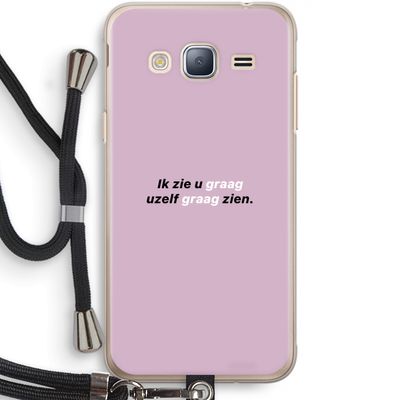 uzelf graag zien: Samsung Galaxy J3 (2016) Transparant Hoesje met koord
