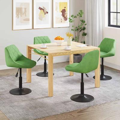 Eetkamerstoelen draaibaar 4 st fluweel lichtgroen