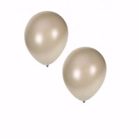 10x stuks metallic zilveren party ballonnen 36 cm - thumbnail