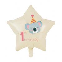 1e Verjaardag Folieballon Stervorm Koala (46cm)