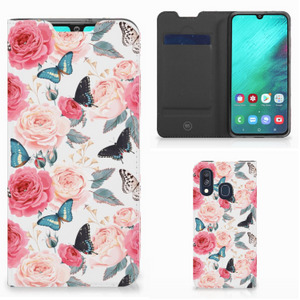 Samsung Galaxy A40 Smart Cover Butterfly Roses