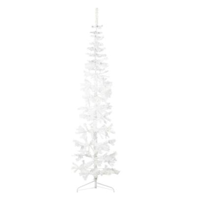VidaXL Kunstkerstboom half met standaard smal 240 cm wit