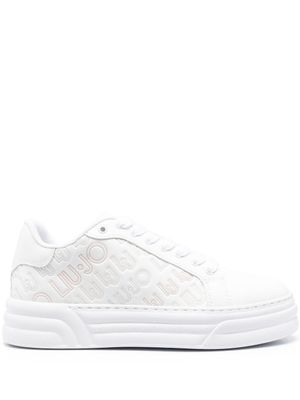 LIU JO baskets en cuir à logo imprimé - Blanc