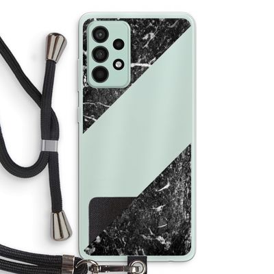 Zwart marmer: Samsung Galaxy A52s 5G Transparant Hoesje met koord