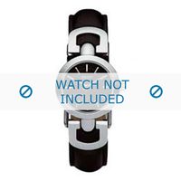 DKNY horlogeband NY4951 Leder Zwart 15mm + zwart stiksel