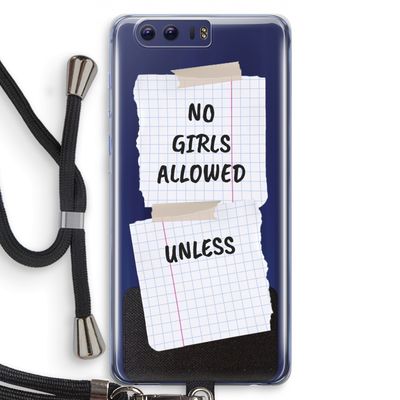 No Girls Allowed Unless: Honor 9 Transparant Hoesje met koord