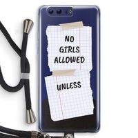 No Girls Allowed Unless: Honor 9 Transparant Hoesje met koord
