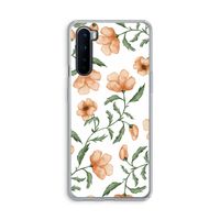 Peachy flowers: OnePlus Nord Transparant Hoesje