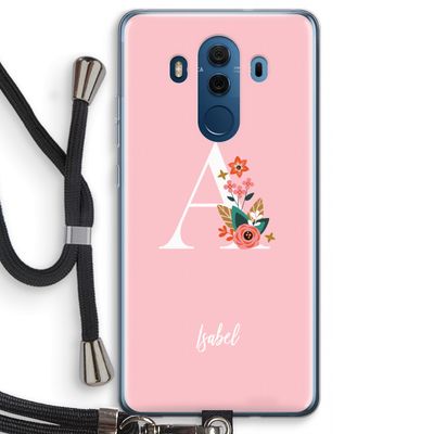 Pink Bouquet: Huawei Mate 10 Pro Transparant Hoesje met koord