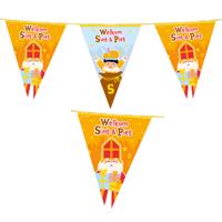Sinterklaas met roetveeg Piet vlaggenlijn - 2x - slinger - 10 mtr - Sint versiering