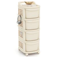 Witte Opbergbox op Wielen met 4 Lades