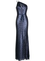 Marchesa Notte Bridesmaids robe longue asymétrique à sequins - Bleu