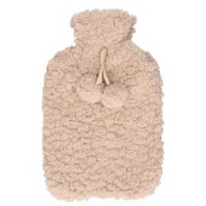 Warmwaterkruik - met zachte pluche hoes - beige - 2L - kruik