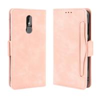 Portemonnee stijl huid voelen kalf patroon lederen draagtas voor Nokia 3.2 met aparte kaartsleuf (roze)