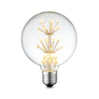 Edison Vintage LED filament lichtbron Globe - Helder - G95 Crystal - Retro LED lamp - 9.5/9.5/13.5cm - geschikt voor E27 fitting - 1W 100lm 2300K - warm wit licht