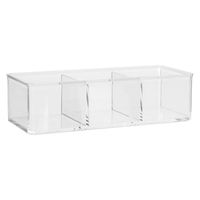 Make-up organizer 3 vakken rechthoek 23 x 8,5 cm van kunststof