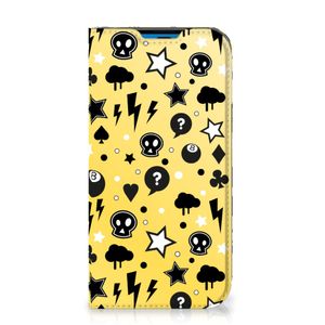 Mobiel BookCase iPhone 14 Pro Punk Geel