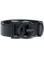 Dolce & Gabbana ceinture en cuir à boucle logo - Noir