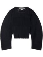 Stella McCartney fine-knit plissé-effect top - Noir - thumbnail