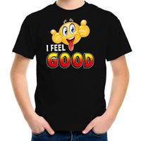 Funny emoticon t-shirt I feel good zwart kids