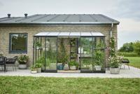 Muurkas Qube Lean-to 612 zwart 3 mm veiligheidsglas 6 mm polycarbonaat - Royal well