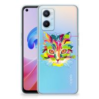 OPPO A96 | OPPO A76 Telefoonhoesje met Naam Cat Color