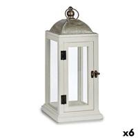 Lykta Gift Decor Wit Zilverkleurig Hout Metaal 18 x 43 x 18 cm (6 Stuks)