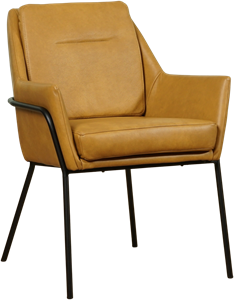 Cognac leren industriële design eetkamerstoel Mix - Granada leer Amber (cognac leer)