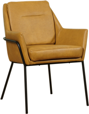 Cognac leren industriële design eetkamerstoel Mix - Granada leer Amber (cognac leer)