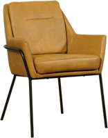 Cognac leren industriële design eetkamerstoel Mix - Granada leer Amber (cognac leer)