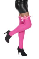 Overknee met strik pink