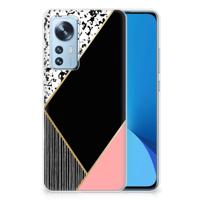 Xiaomi 12 | 12X | TPU Hoesje | Zwart Roze Vormen