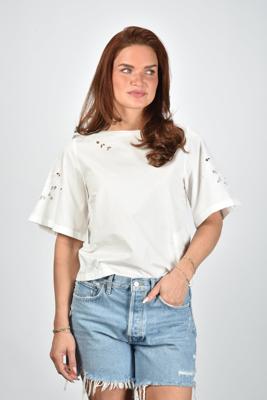 Weekend Max Mara t-shirt Targa 001 white broderie Weekend Max Mara t-shirt Targa 001 white broderie