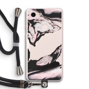Roze stroom: Pixel 3 XL Transparant Hoesje met koord