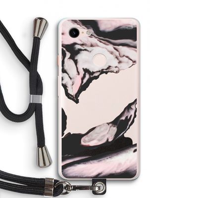 Roze stroom: Pixel 3 XL Transparant Hoesje met koord