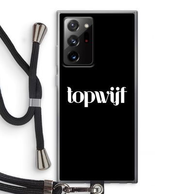 Topwijf Zwart: Samsung Galaxy Note 20 Ultra / Note 20 Ultra 5G Transparant Hoesje met koord