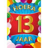 Verjaardag deurposter - 13 jaar - multi - 59 x 84 cm - leeftijd feestartikelen Verjaardag deurposter - 13 jaar - multi - 59 x 84 cm - leeftijd feestartikelen