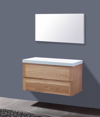 Badmeubel Wood met Flat kunstmarmer Top 100 Badmeubel Wood met Flat kunstmarmer Top 100