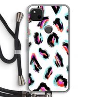 Cheetah color: Pixel 4a Transparant Hoesje met koord Cheetah color: Pixel 4a Transparant Hoesje met koord