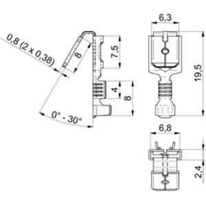 Vogt Verbindungstechnik 3838an.67 Splitter voor platte connectoren Met vertakking Insteekbreedte: 6.30 mm Insteekdikte: 0.80 mm Ongeïsoleerd 250 stuk(s)