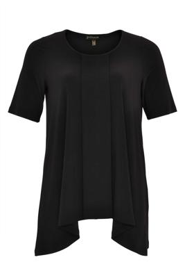 Yoek Shirt wide pointy sh sl | Zwart | Maat XXL