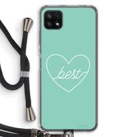 Best heart pastel: Samsung Galaxy A22 5G Transparant Hoesje met koord