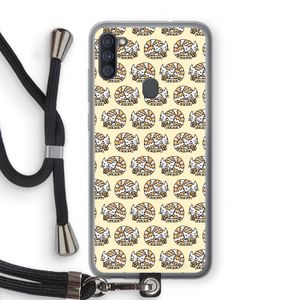 Slapende poes: Samsung Galaxy A11 Transparant Hoesje met koord