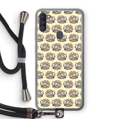 Slapende poes: Samsung Galaxy A11 Transparant Hoesje met koord