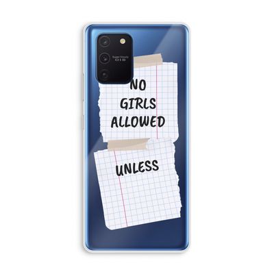 No Girls Allowed Unless: Samsung Galaxy Note 10 Lite Transparant Hoesje