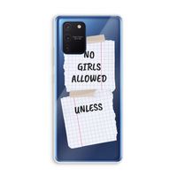 No Girls Allowed Unless: Samsung Galaxy Note 10 Lite Transparant Hoesje