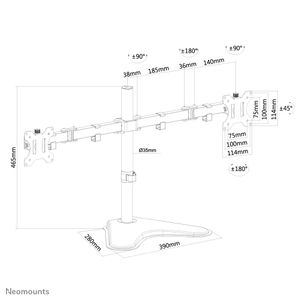 Neomounts FPMA-D550DDBLACK Monitor-tafelbeugel 2-voudig 25,4 cm (10) - 81,3 cm (32) Zwart Zwenkbaar, Roteerbaar, Kantelbaar, Staand
