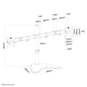 Neomounts FPMA-D550DDBLACK bureausteun voor flatscreens